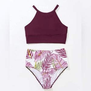 Shein Tropical High Waisted Bikini Size Large